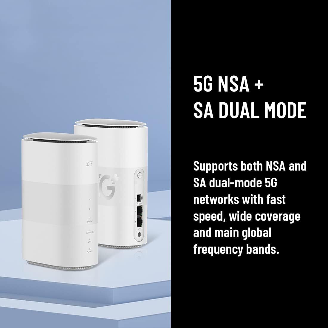 ZTE 5G CPE MC888, Unlocked 5G WiFi Home Router, Fast WiFi 6, UK Plug
