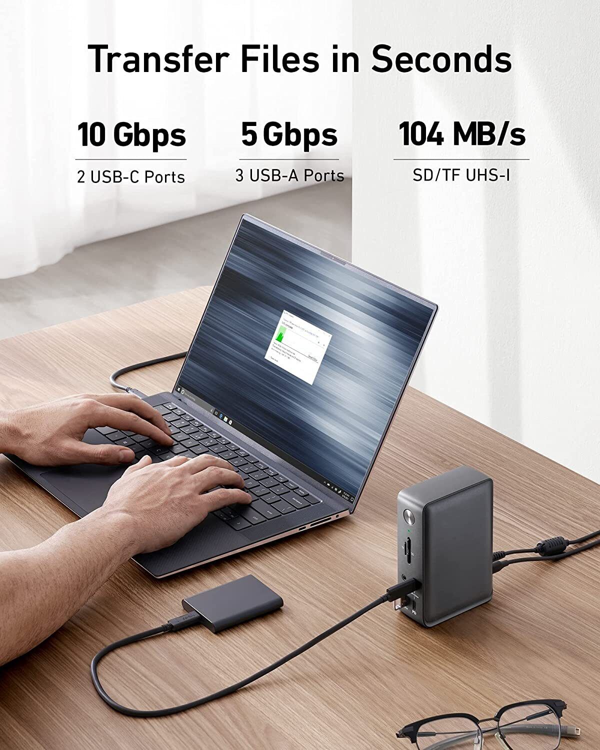 Anker Docking Station, Anker 575 USB-C Docking Station (13-in-1), 85W Charging