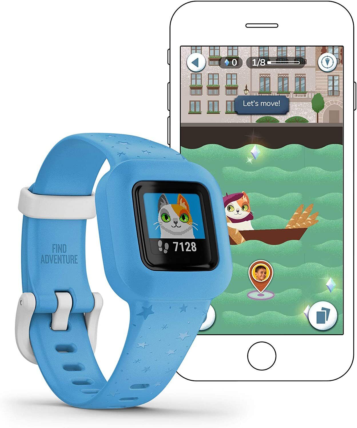 Garmin vivofit jr. 3 Fitness Tracker for Kids, Blue Stars