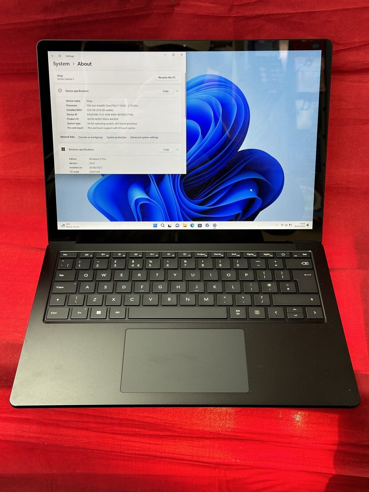 Microsoft Surface Laptop 5 i7 -12Gen, 32GB Ram, 1TB SSD, UK Windows 11 Pr- Black