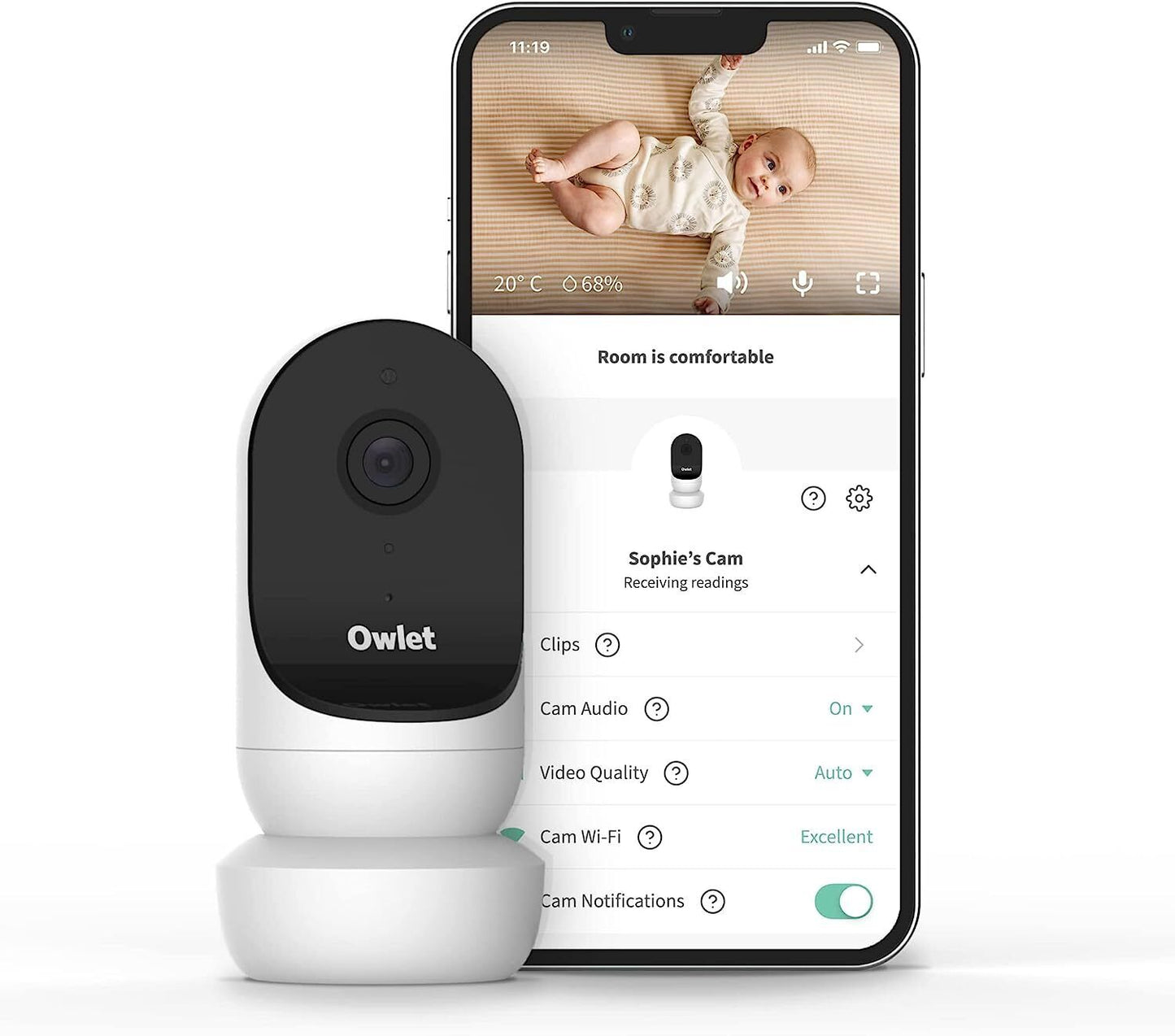 Owlet Cam 2 Baby Monitor with Camera and Audio - HD Video