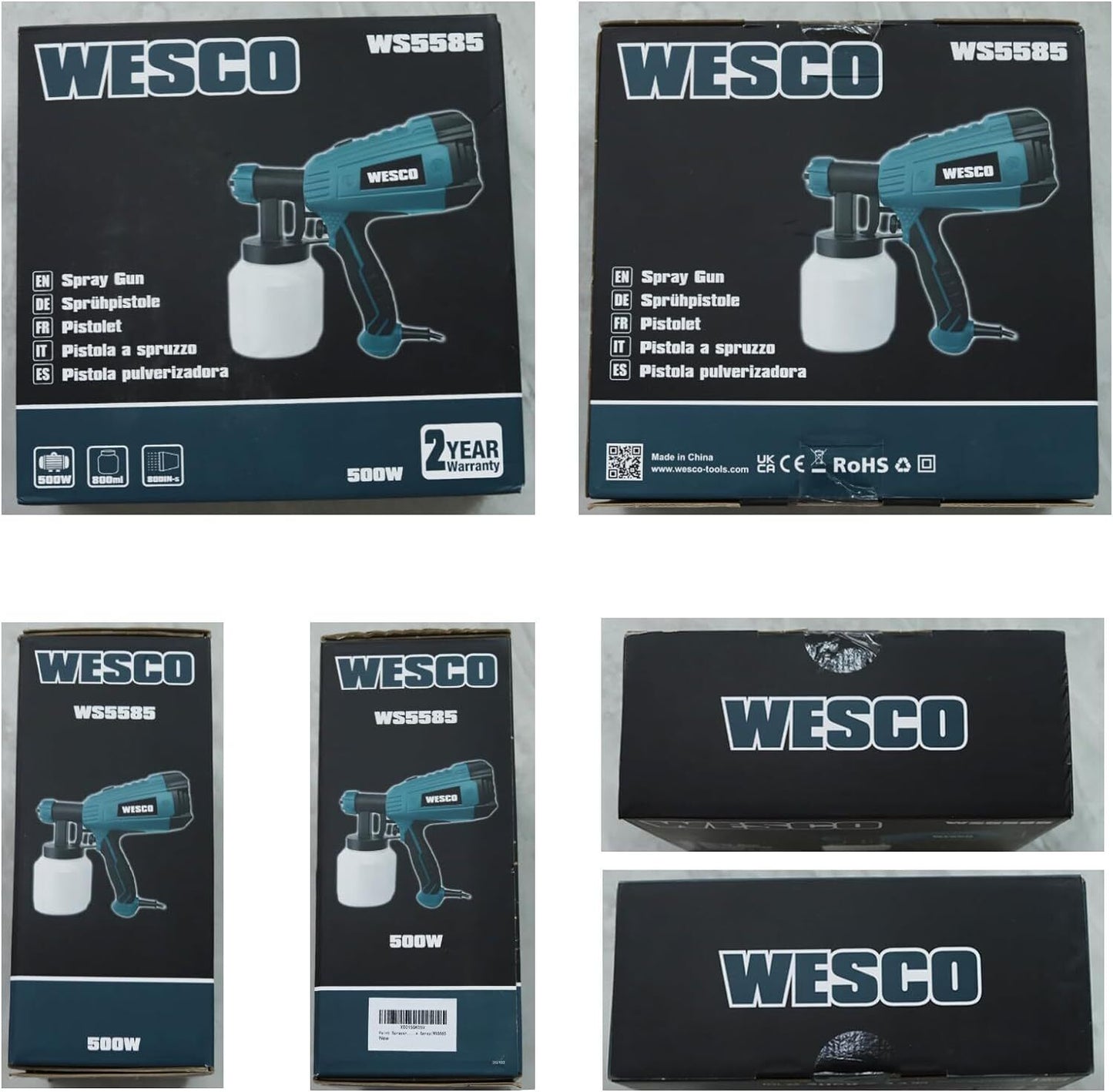 Wesco Paint Sprayer Spray Gun 500W Mains Corded 800ml Electric 230V NEW WS5585