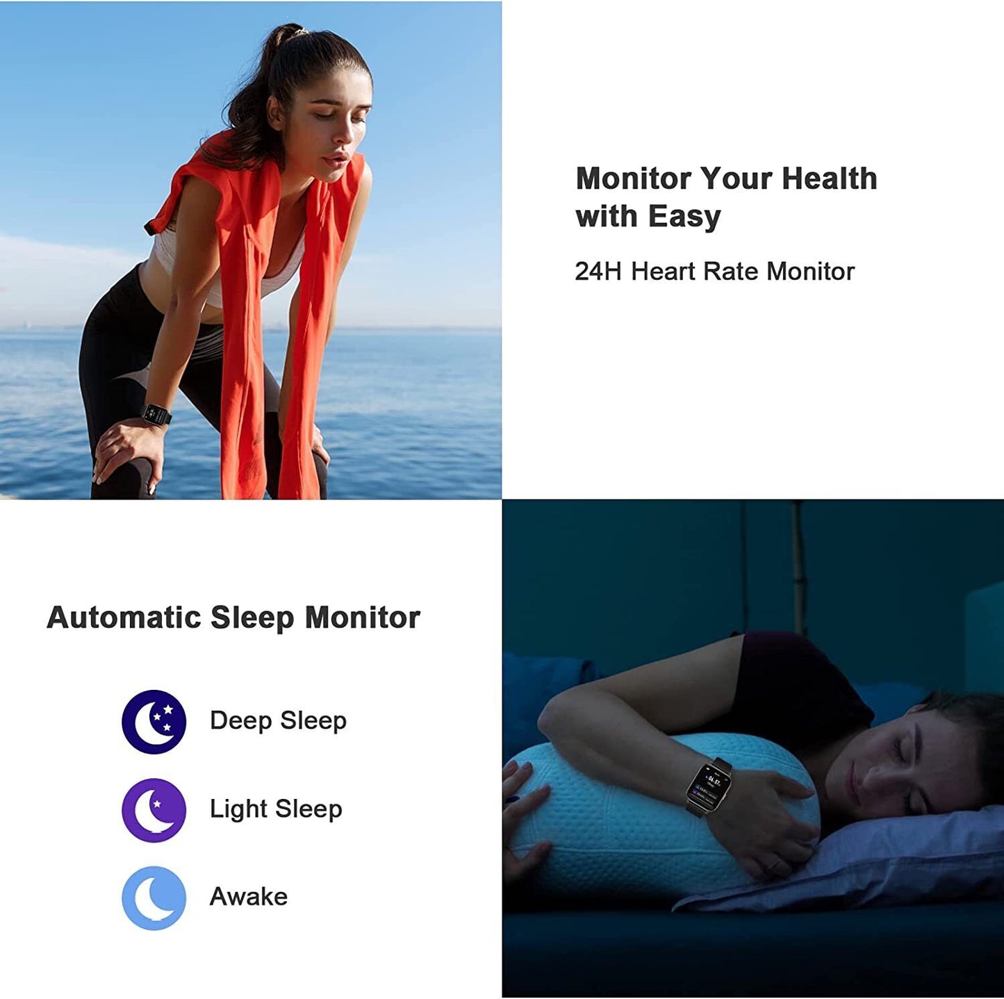 Semaco Smart Watch Men Women Fitness Tracker with Sleep/Heart Rate Monitor, Calo
