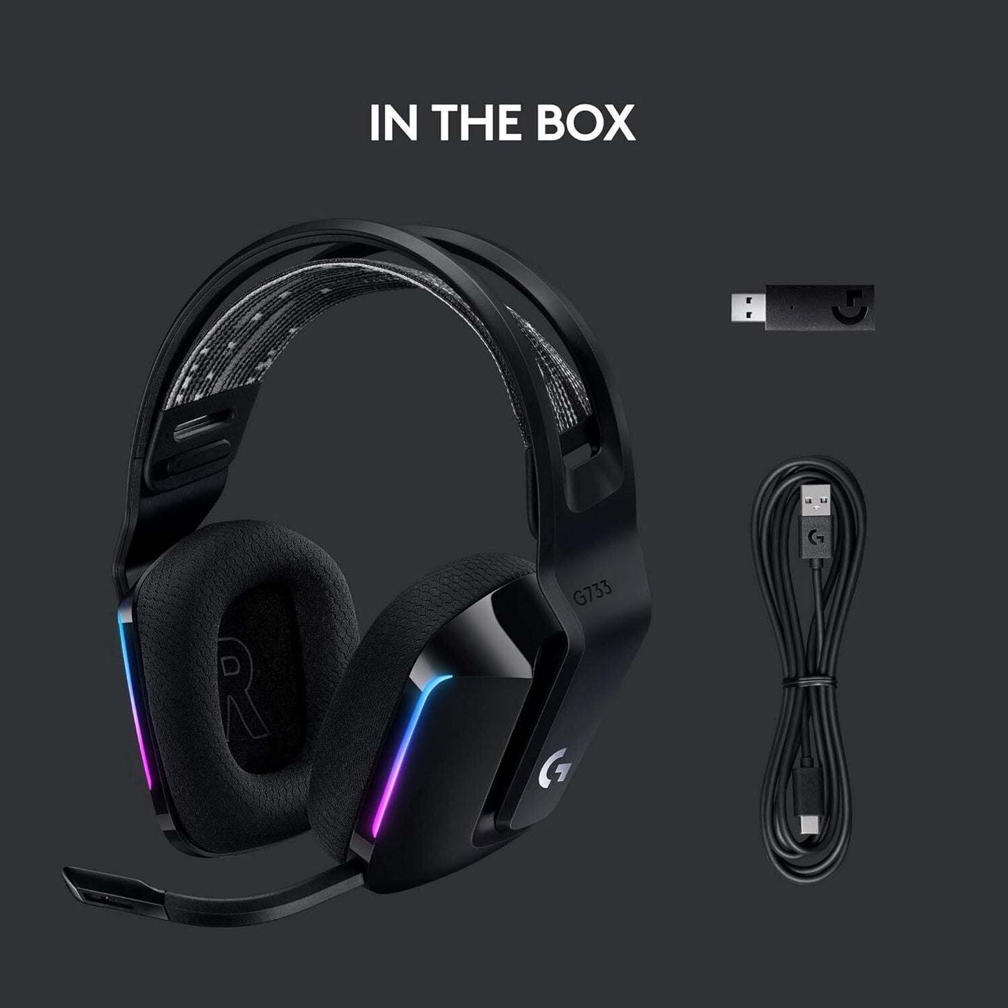Logitech G733 Wireless Gaming Headset - Black