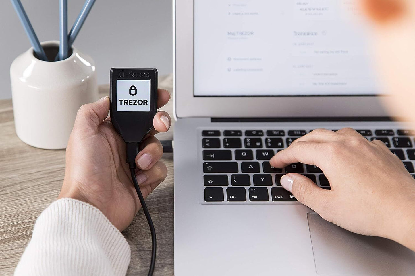 Trezor Model T - Advanced Crypto Hardware Wallet with LCD Touchscreen, Secure Bi