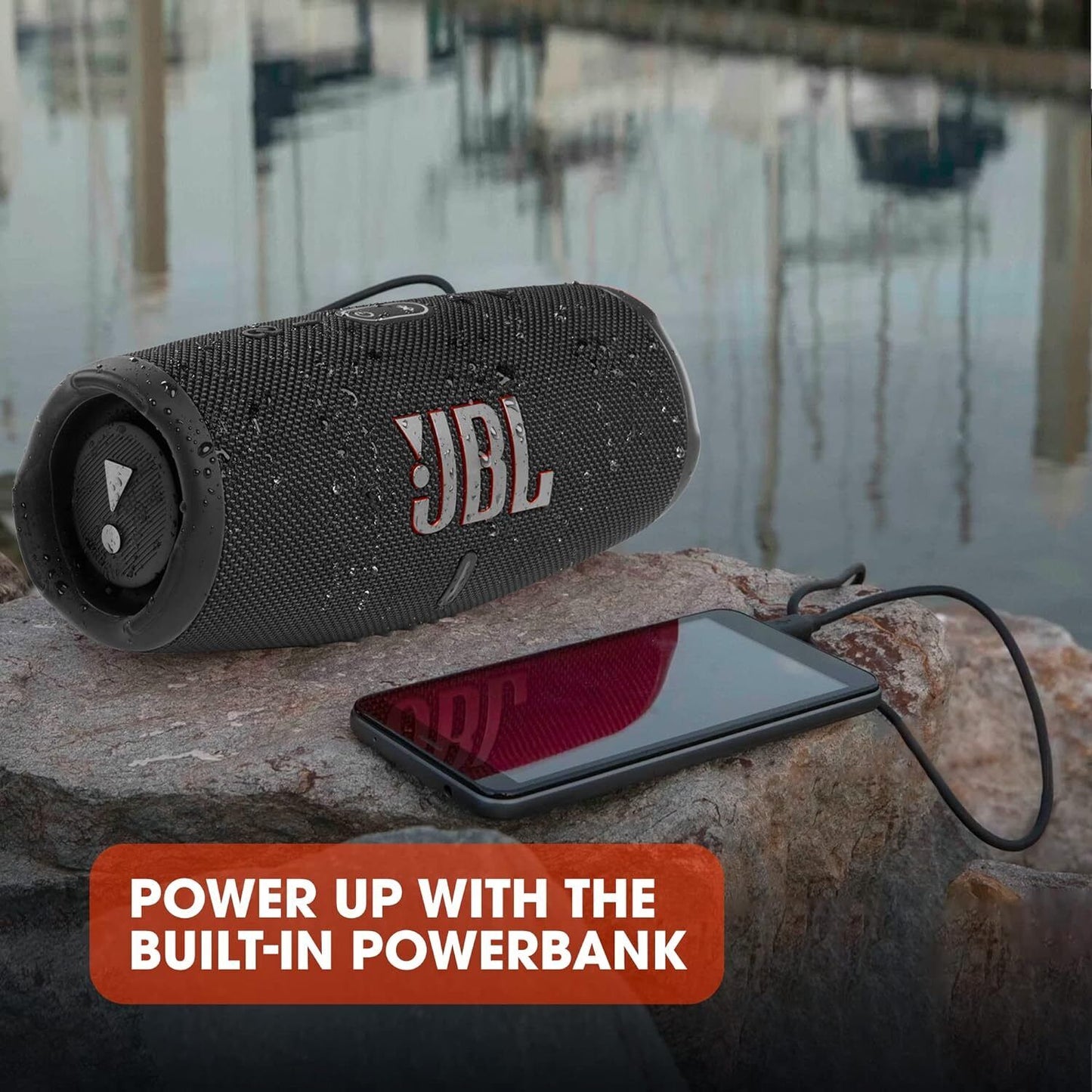 JBL Charge 5 Portable Waterproof Speaker - Black