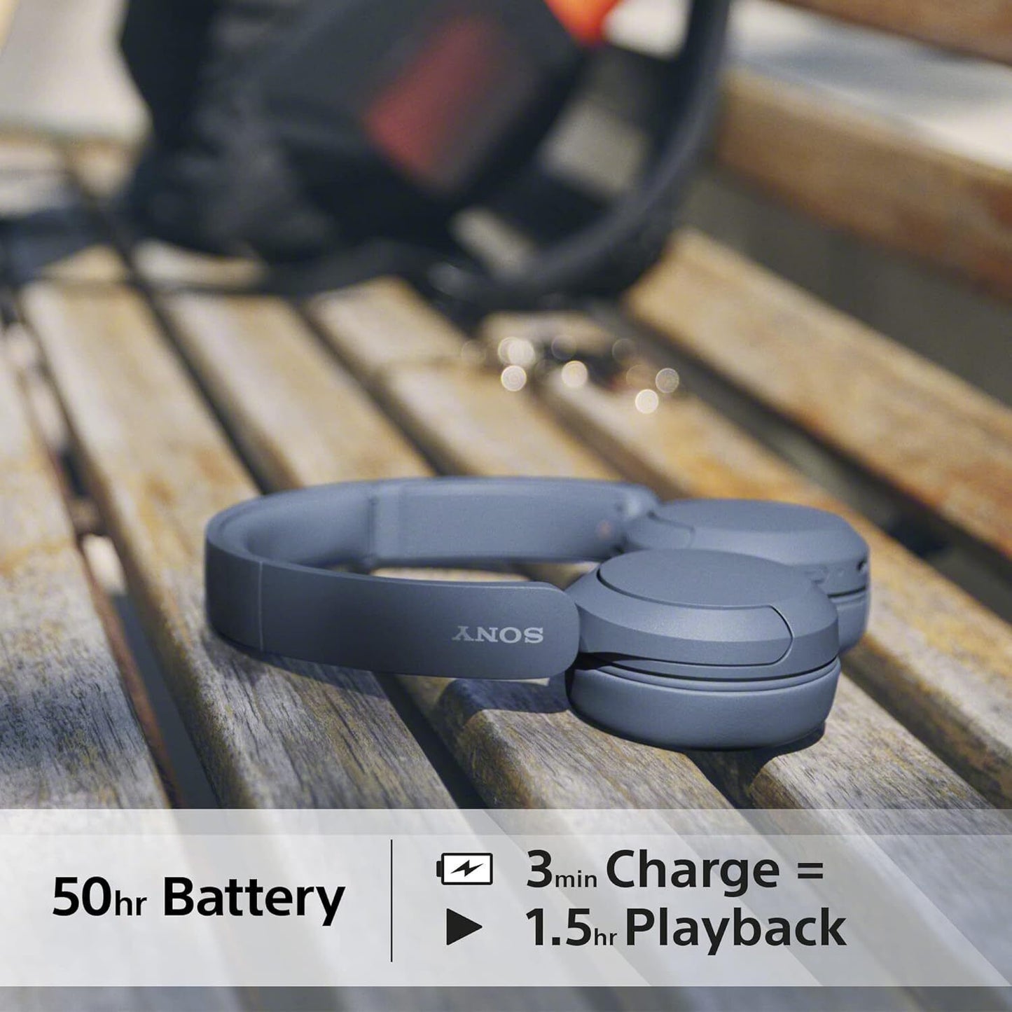 Sony WH-CH520 On-ear headset Bluetooth (1075101) Stereo Blue Microphone