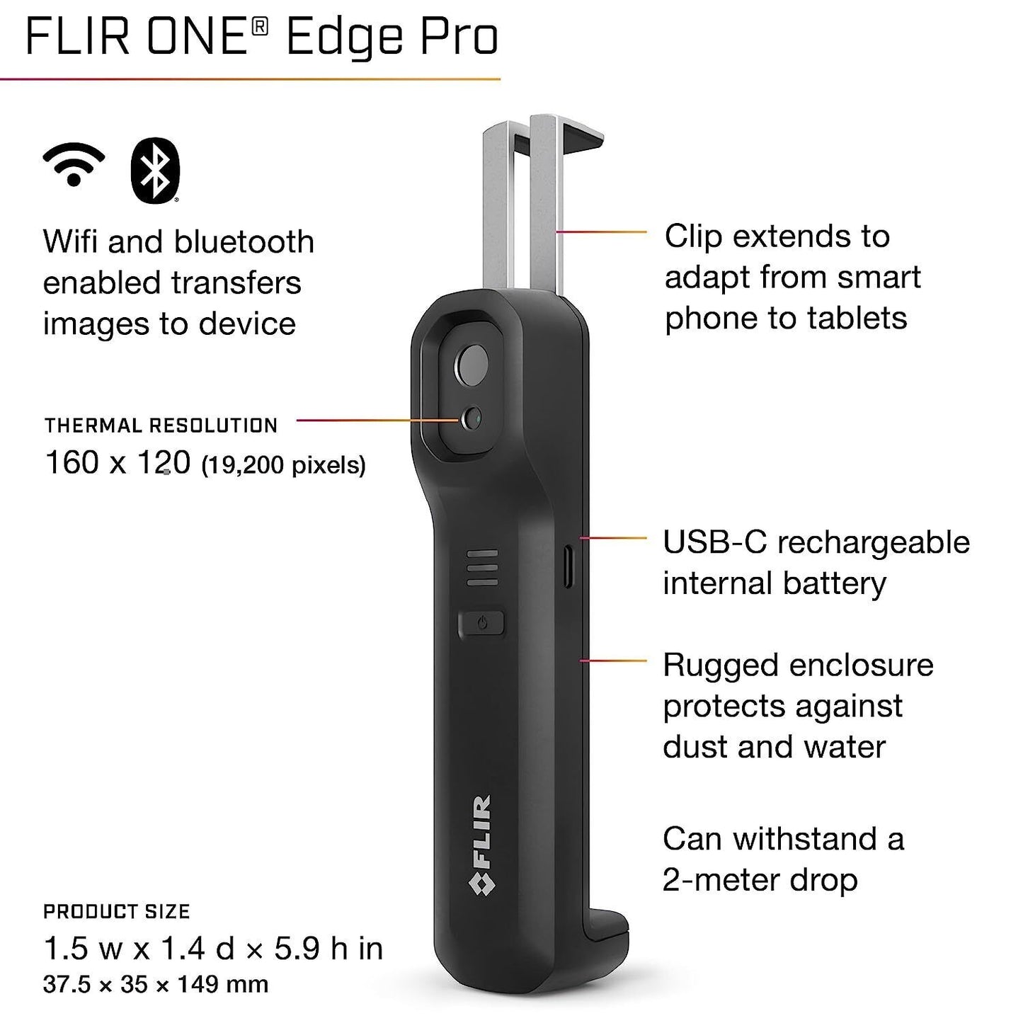 Teledyne FLIR One Edge Pro Wireless Thermal Camera – iOS & Android