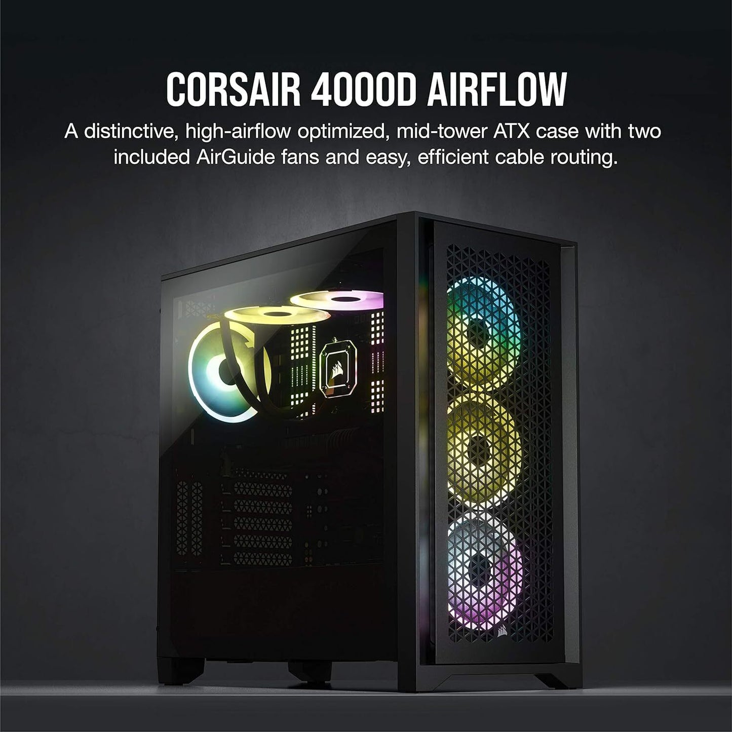 Corsair 4000D AIRFLOW Tempered Glass Mid-Tower ATX Case - Black (CC-9011200-WW)