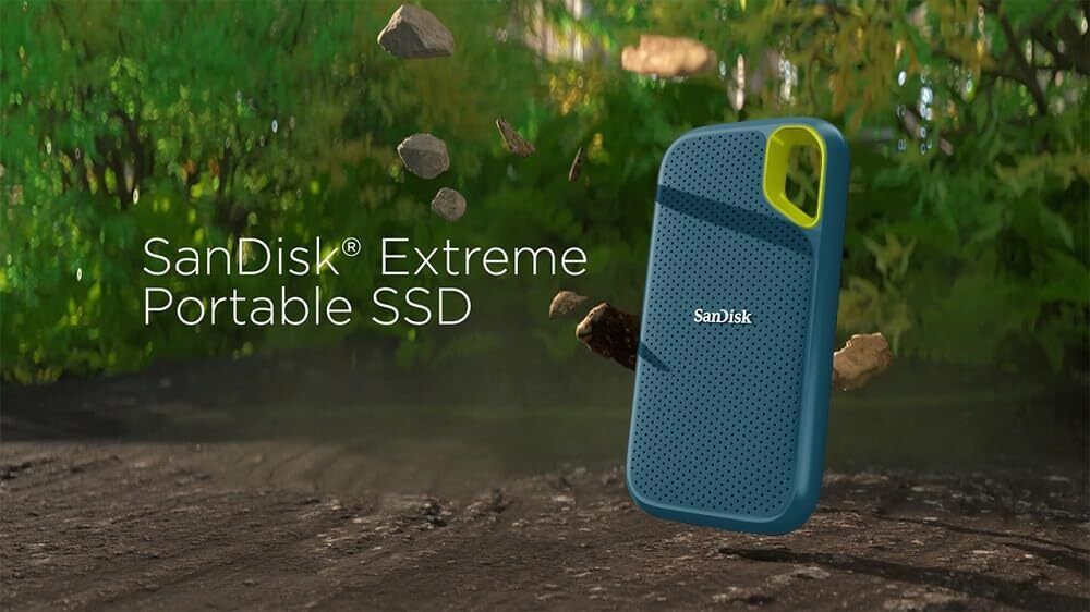 SanDisk Extreme 2TB Portable NVMe SSD, USB-C, up to 1050MB/s Read and 1000MB/s W
