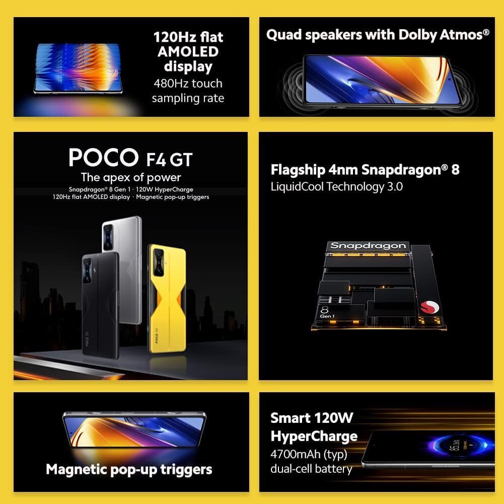 POCO F4 GT 5G - 12+256GB, 6.67” 120Hz E4 AMOLED Display, Snapdragon - UK Version