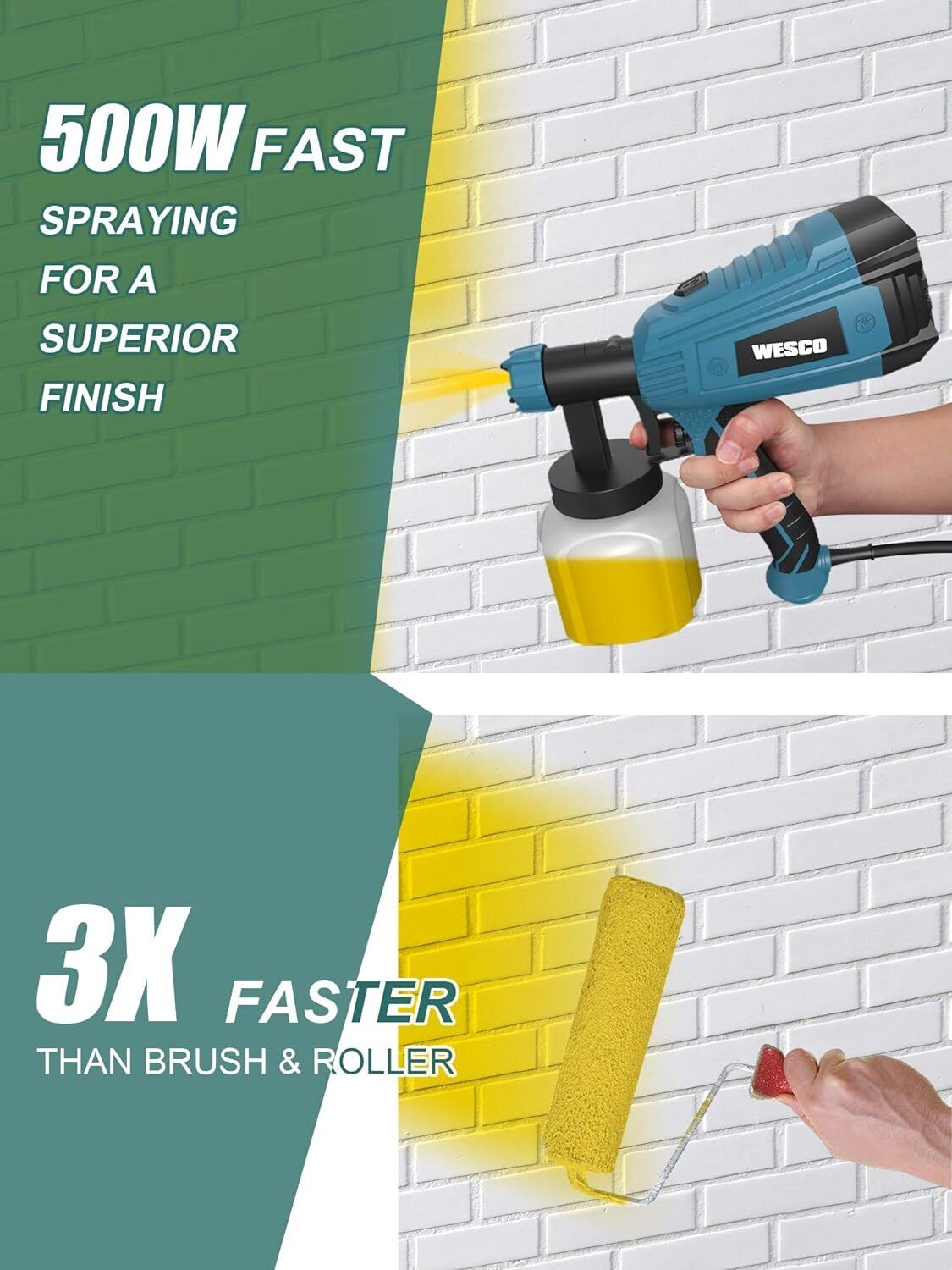 Wesco Paint Sprayer Spray Gun 500W Mains Corded 800ml Electric 230V NEW WS5585