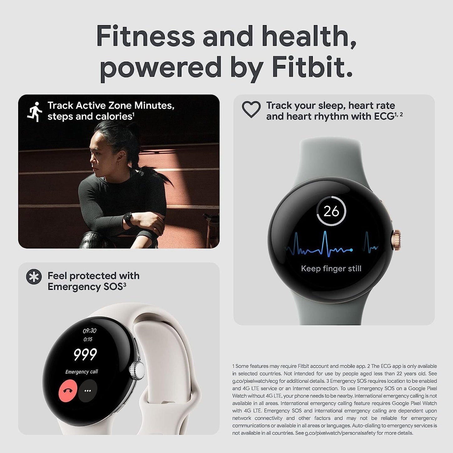 Google Smartwatch, USB, Black with Obsidian Strap, One Size