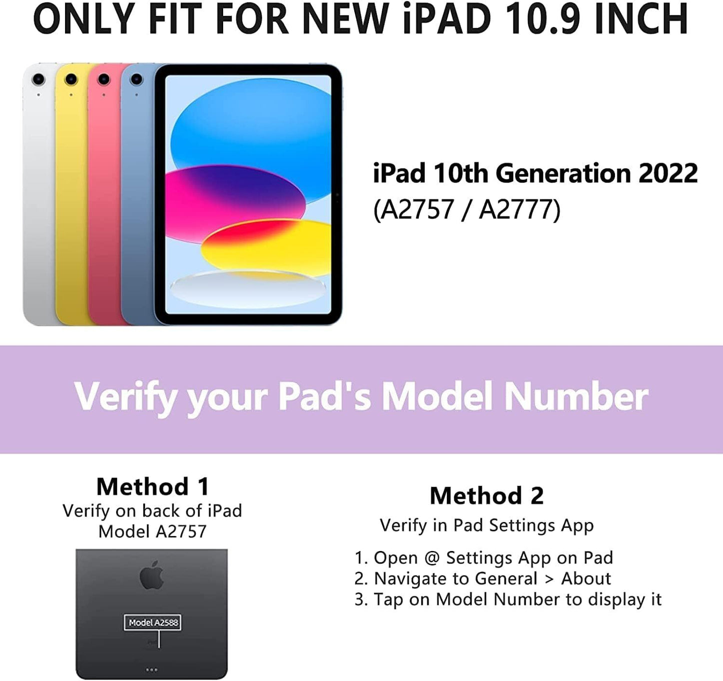 iPad 10th 2022 Keyboard Case,360° Degrees Rotatable Touchpad Keyboard for iPad 1