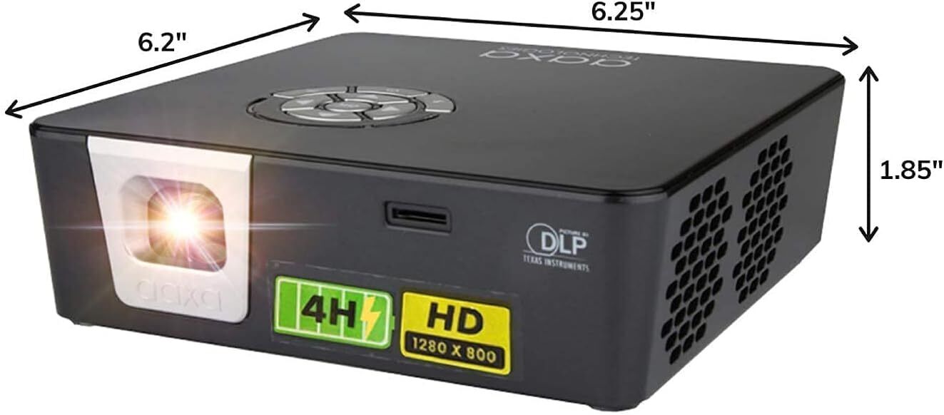 AAXA P6X 1000 Lumen Battery Projector, 4 Hour Battery, Portable Mini Projector
