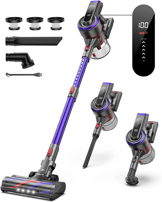 BuTure Cordless Vacuum, 33 Kpa Powerful Stick Vacuum with Rechargeable Battery
