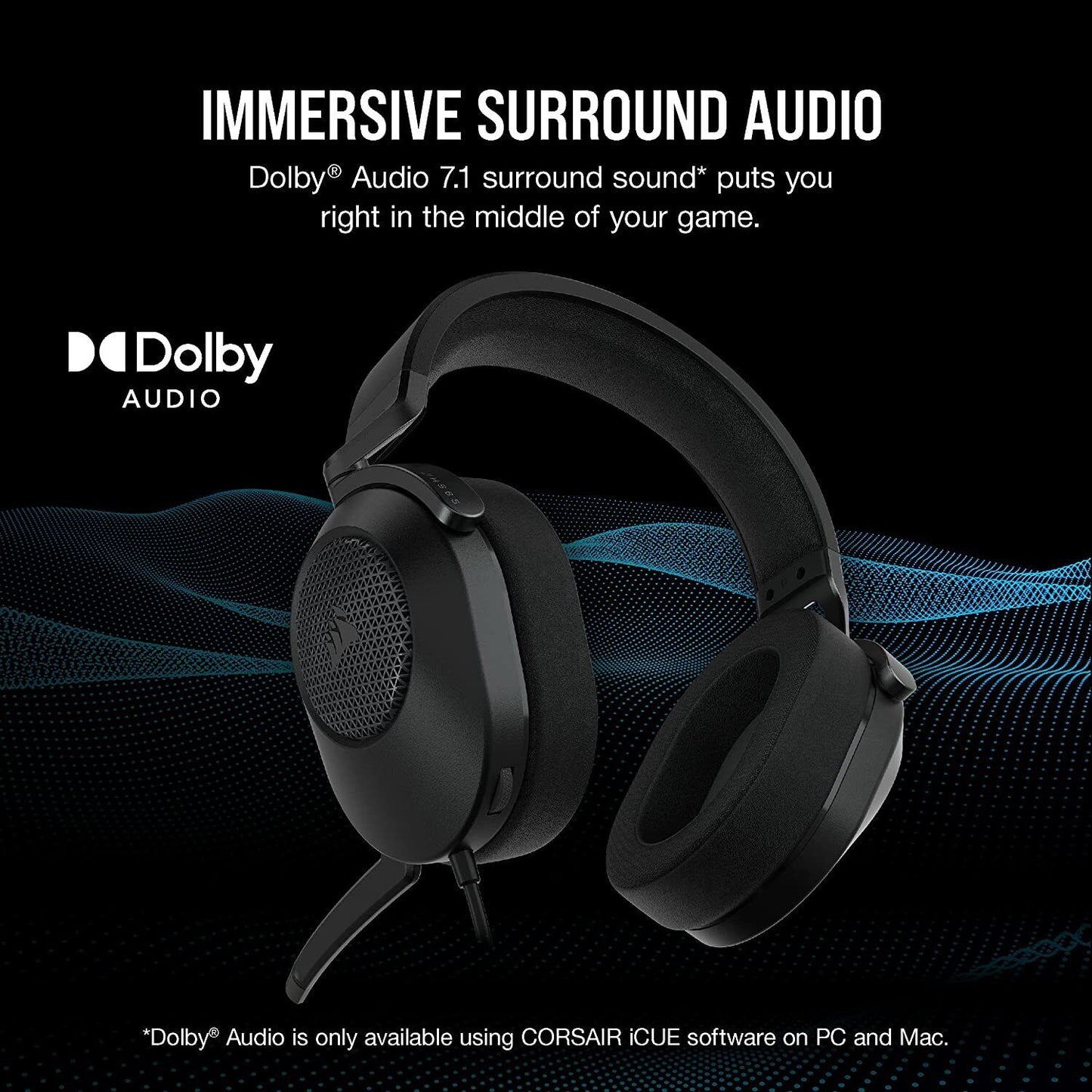 Corsair HS65 SURROUND Gaming Headset - Carbon