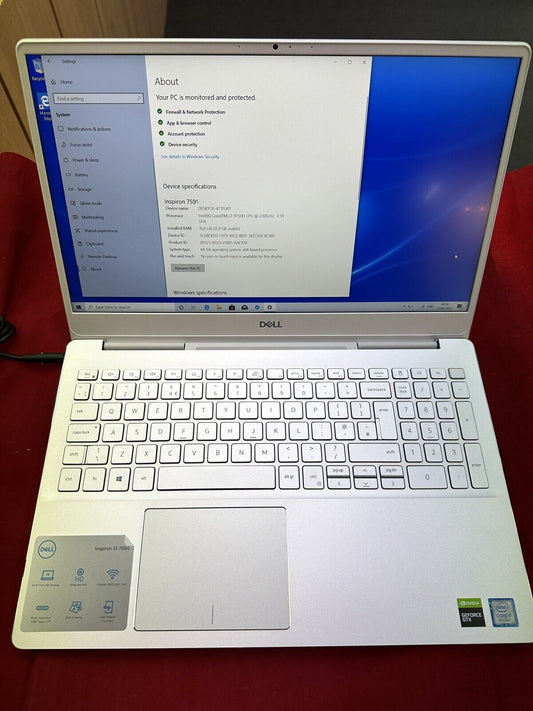 Dell Inspiron 7591- Intel Core i7 - 16GB RAM - 512GB SSD - 4GB GTX1650 -Touch ID