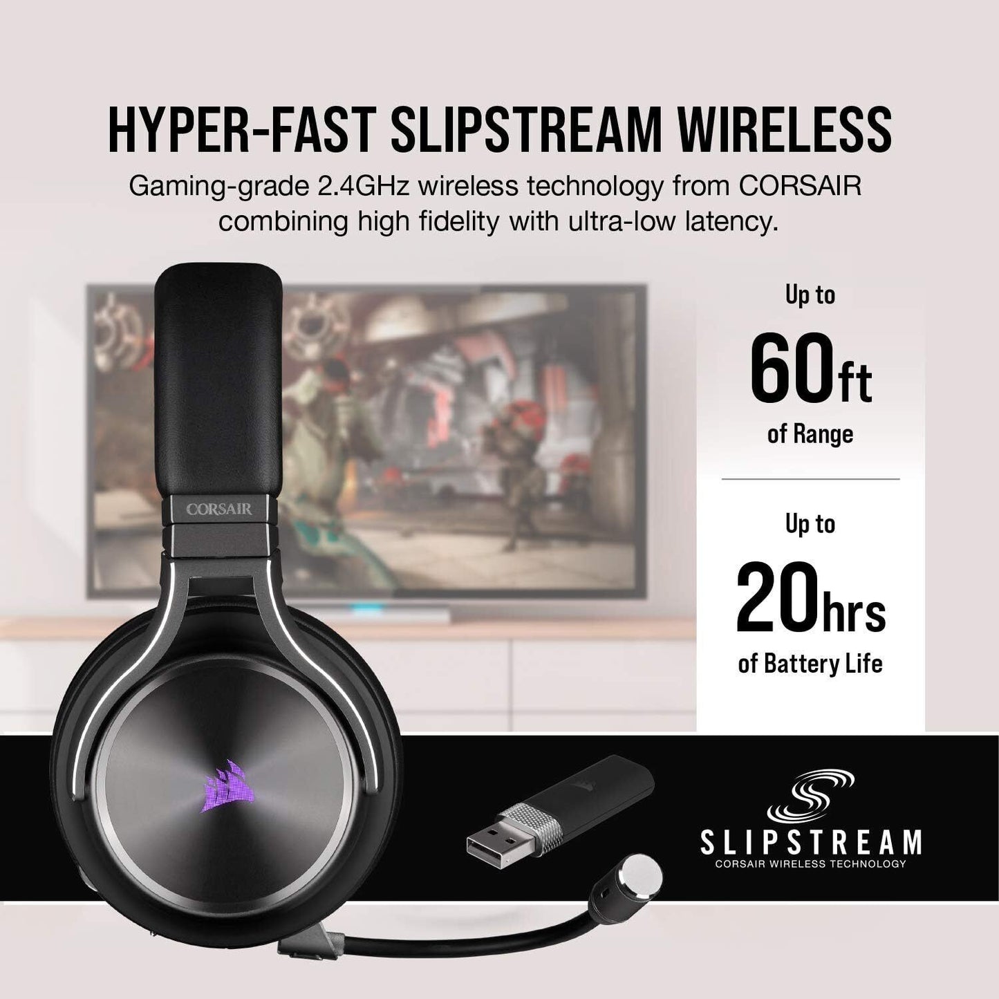 Corsair Virtuoso RGB Black Over Head Gaming Headset