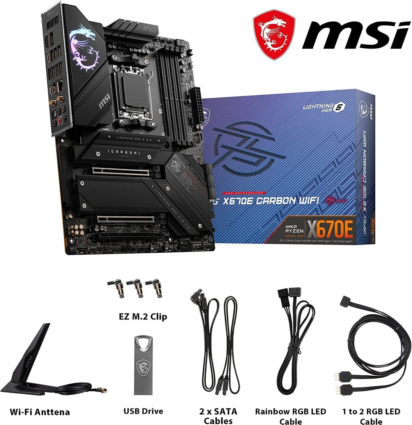 MSI MPG X670E CARBON WIFI Motherboard, ATX