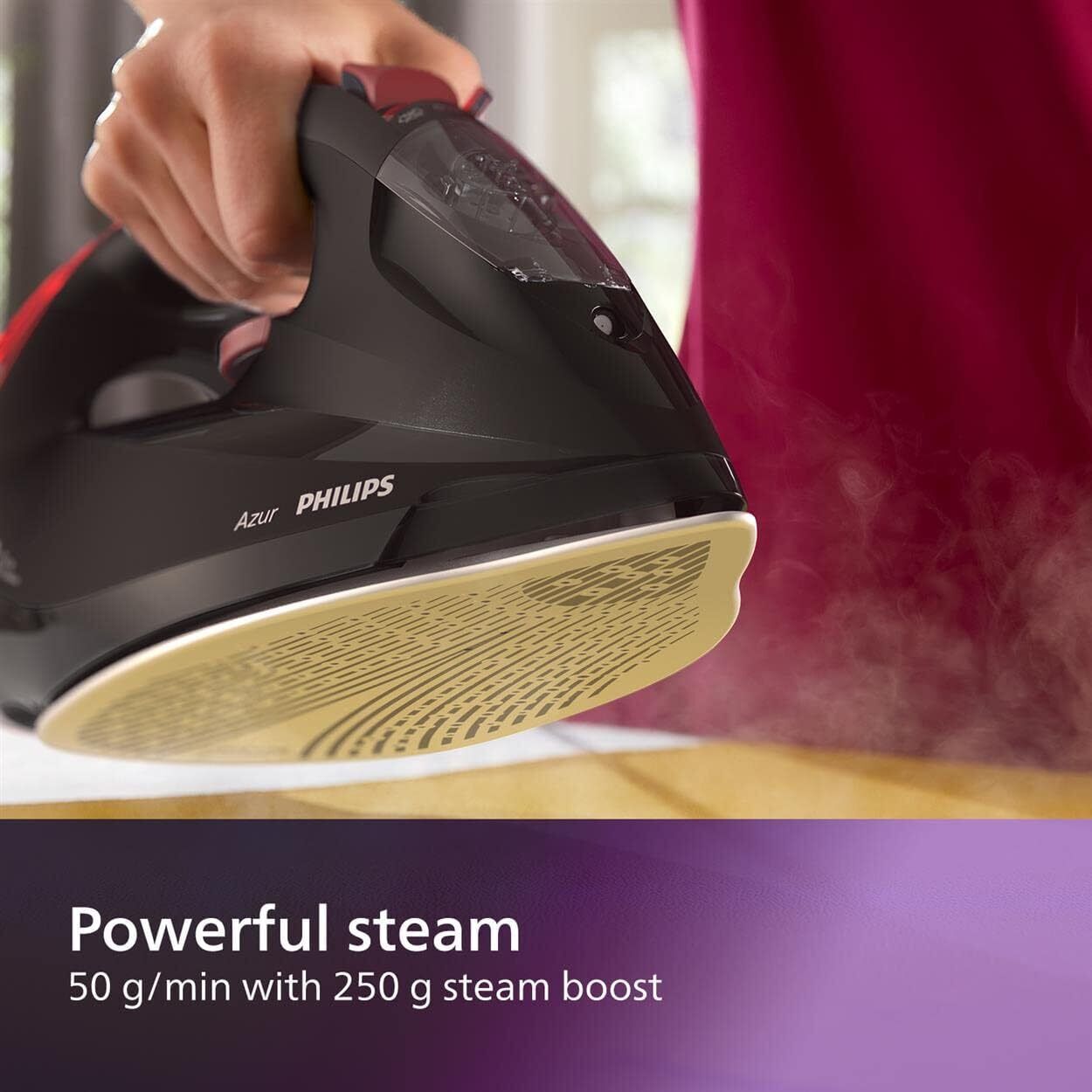 Philips Azur GC4567/86 Steam Iron with 250g Steam Boost 2600 W and Steamglide...