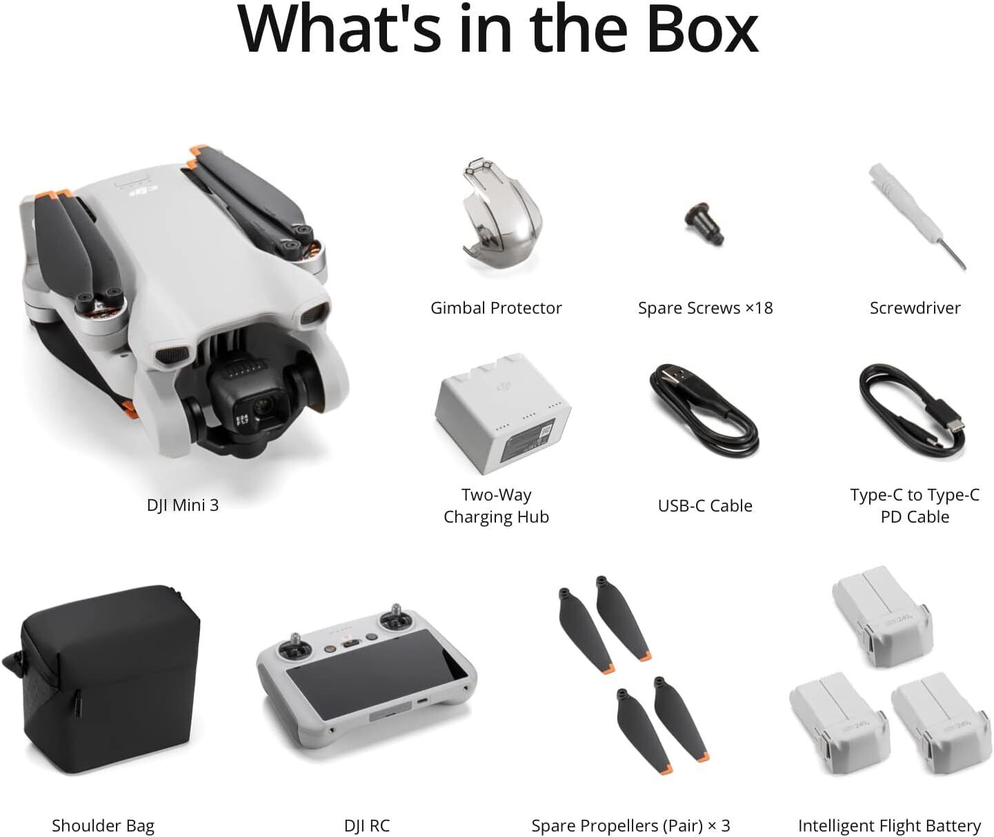 DJI Mini 3 Fly More Combo Camera Drone (with RC Remote)