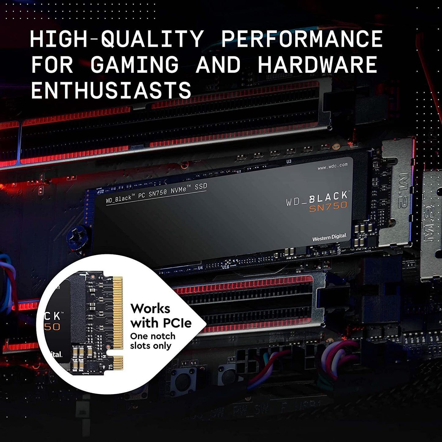 WD Black SN750 M.2 - 1TB SSD WDS100T3X0C NVMe - 1TB High Performace Gaming SSD.