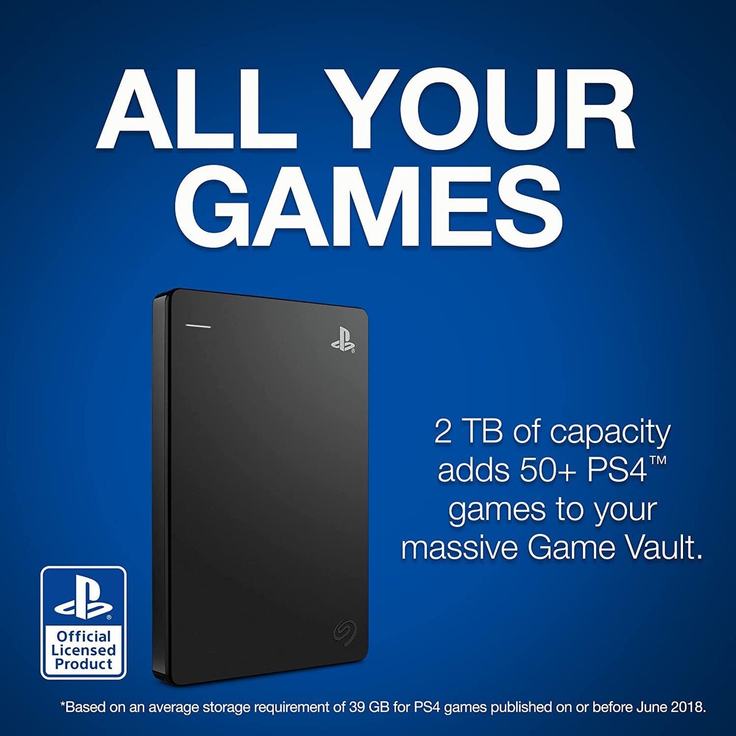 Seagate Game Drive for PS4 and PS5, 2TB, Portable External Hard Drive
