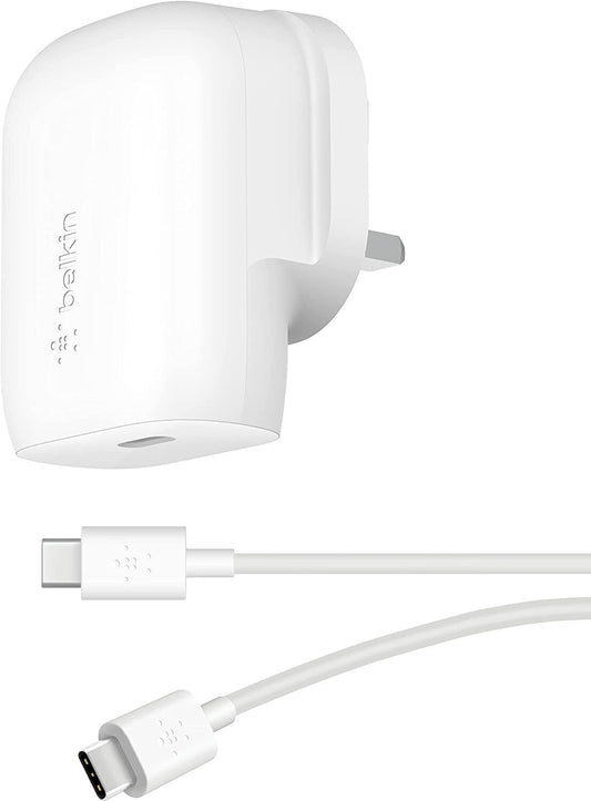 Belkin 30W USB C Wall Charger with USB-C to C Cable, PPS, PowerDelivery