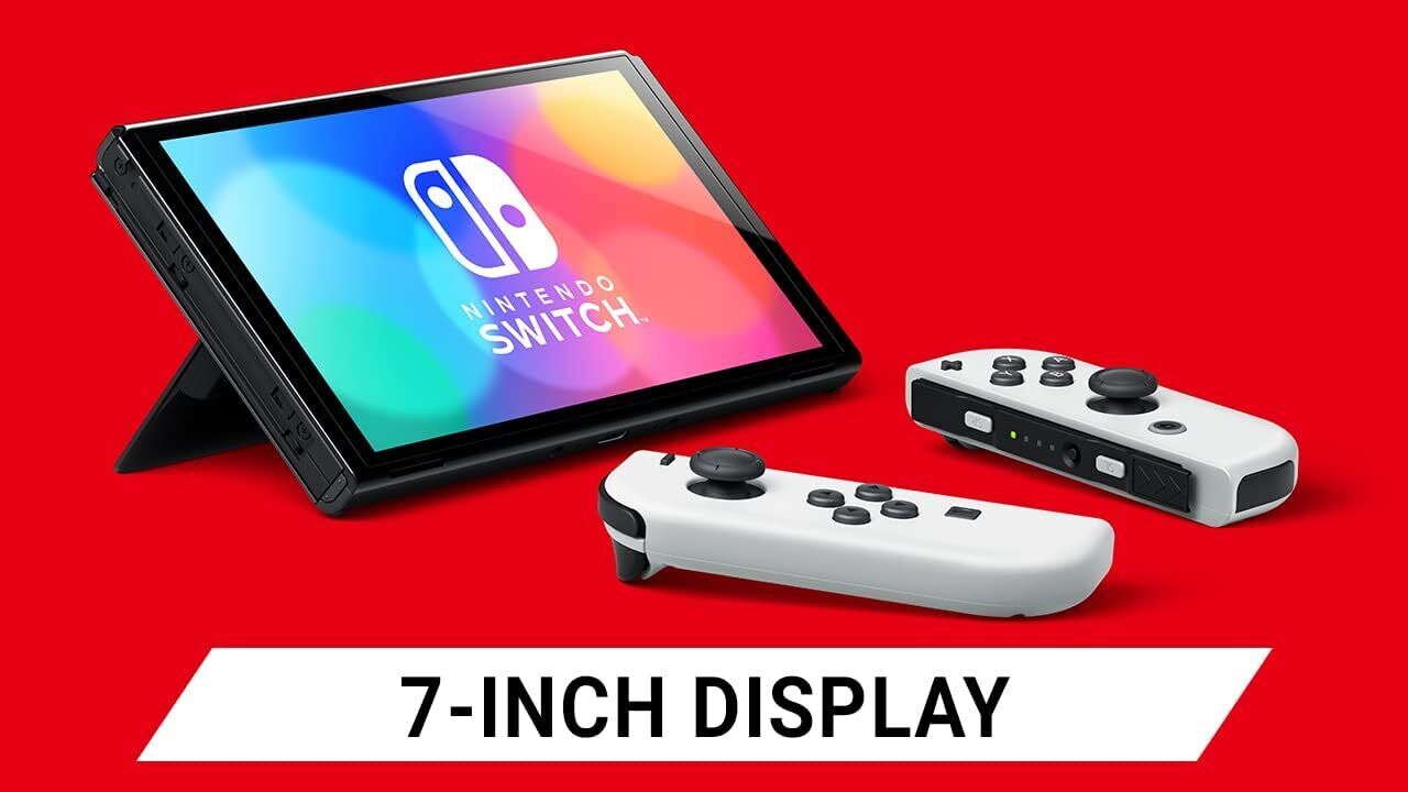 Nintendo Switch OLED Model HEG-001 Handheld Console - 64GB - Black/Neon Red/Neon