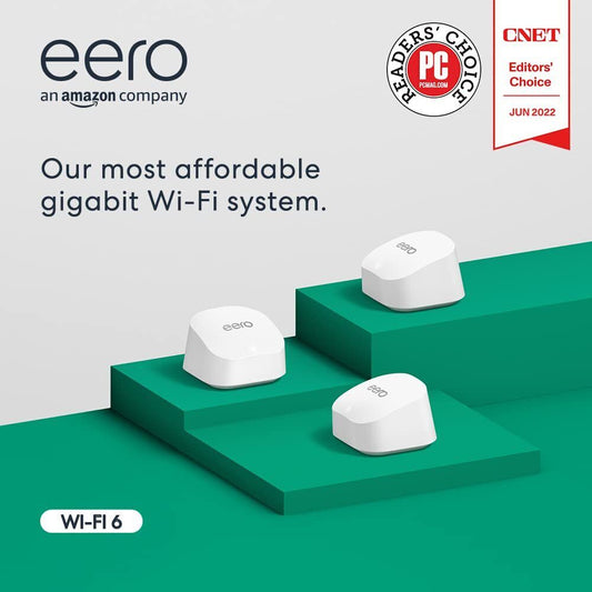 Amazon eero 6+ mesh Wi-Fi 6 router system | built-in Zigbee smart home hub |