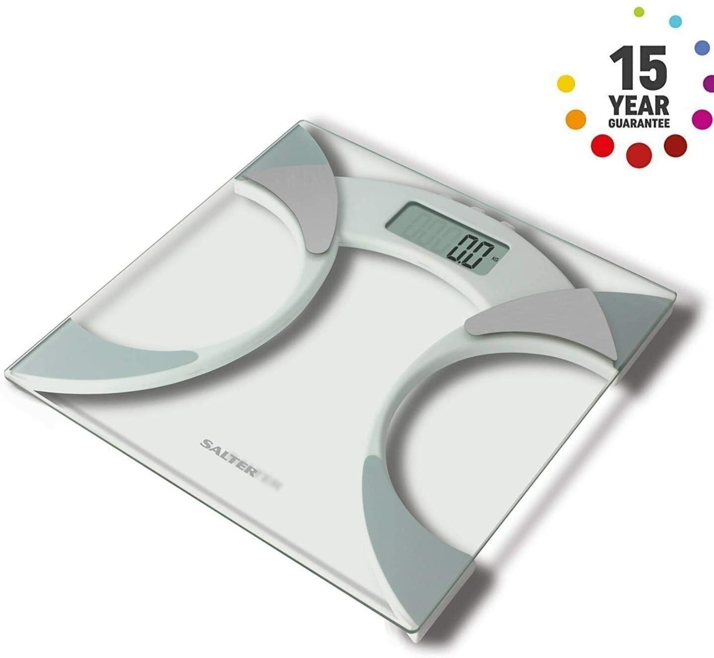 Salter 9141 Wh3r Glass Body Fat Analyser Bathroom Scale