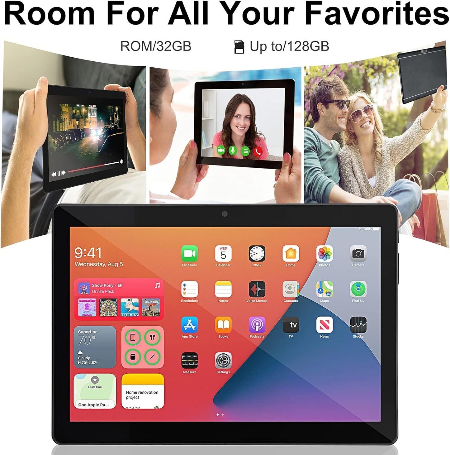 Veidoo Android Tablet 10 inch, 2 GB RAM 32 GB Tablets 10.1 IPS Touch Screen Quad