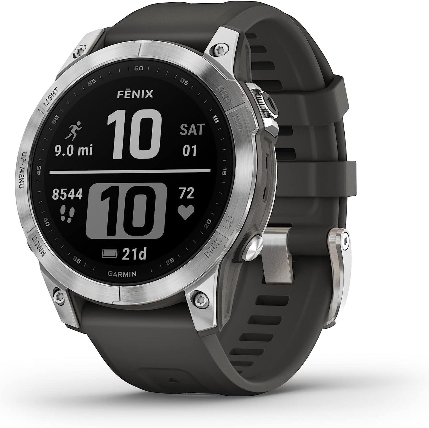 Garmin fēnix 7 Multisport GPS Watch, Silver with Graphite Band