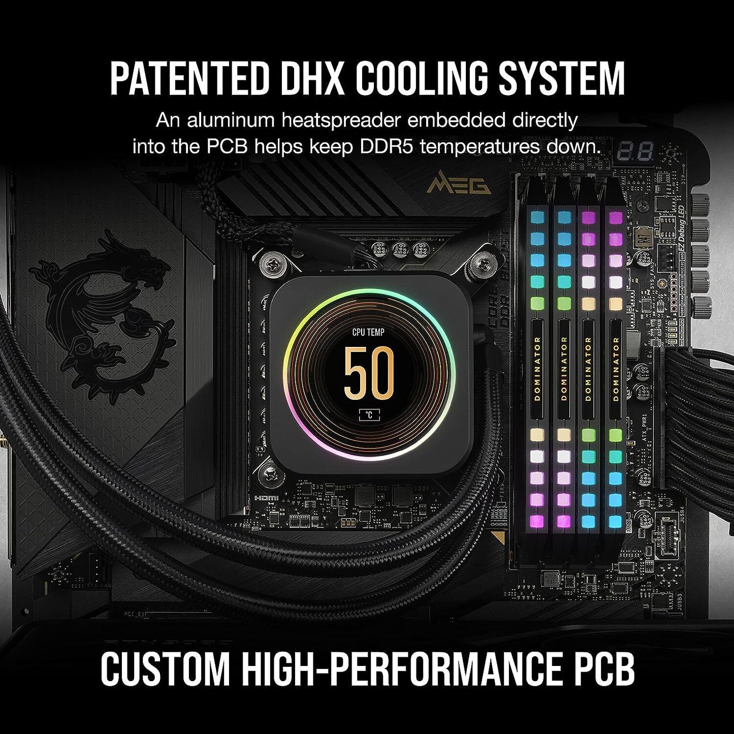 32GB (2x16GB) Corsair DDR5 Dominator Platinum RGB, PC4-48000 (6000), Non-ECC Unb