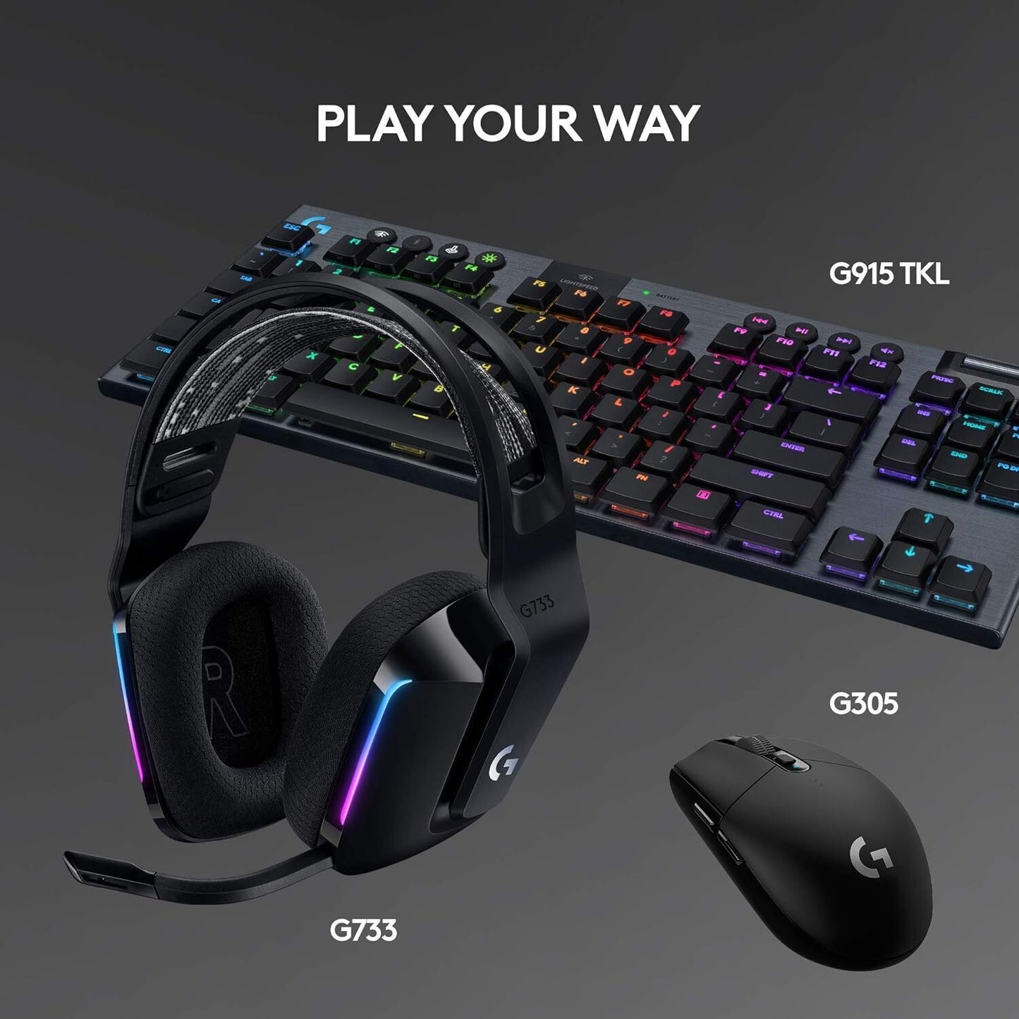 Logitech G733 Wireless Gaming Headset - Black