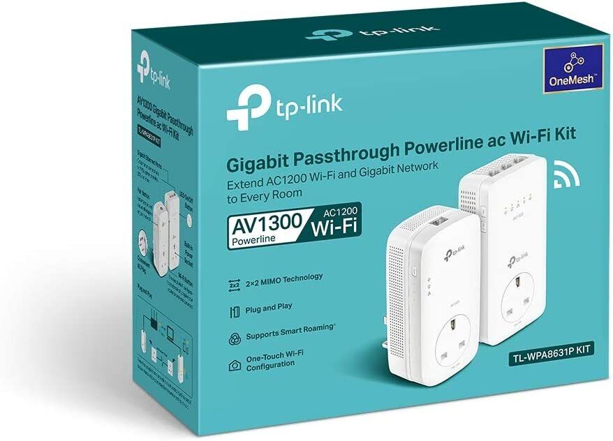 TP-Link AV1300 Gigabit Passthrough Powerline ac Wi-Fi Kit,up to 1200 Mbps WiFi s