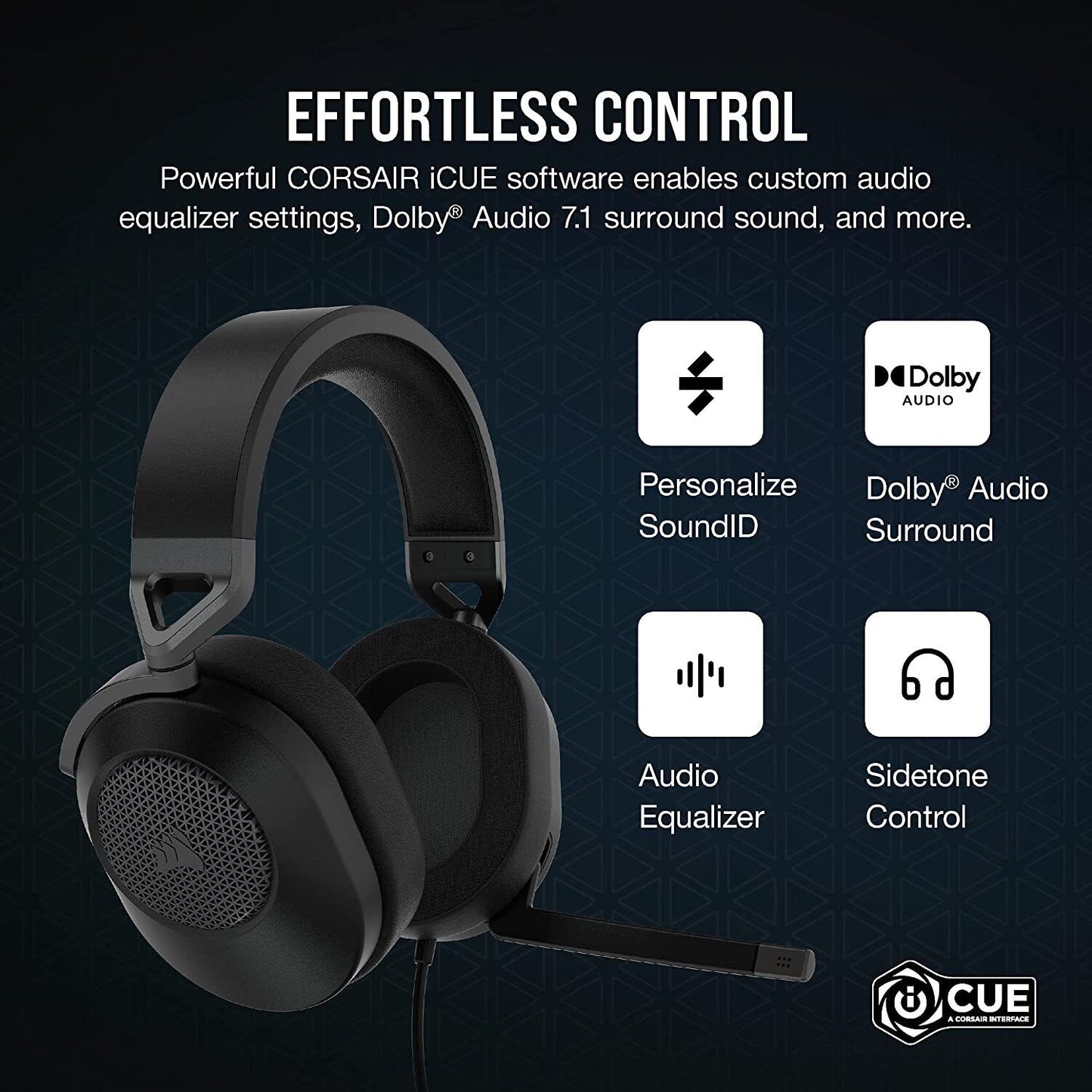 Corsair HS65 SURROUND Gaming Headset - Carbon