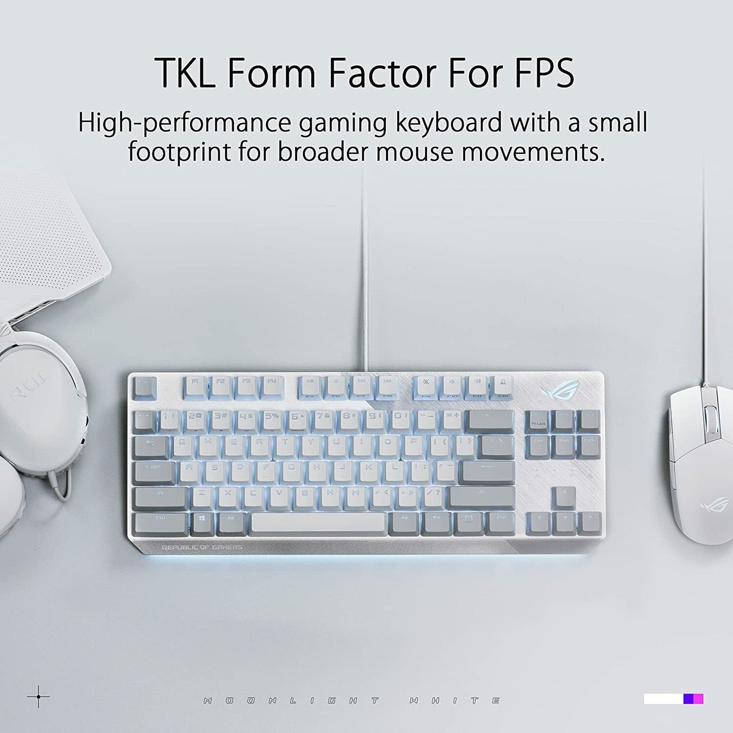 ASUS ROG Strix Scope NX TKL NXRD US Moonlight White Wired Mechanical RGB