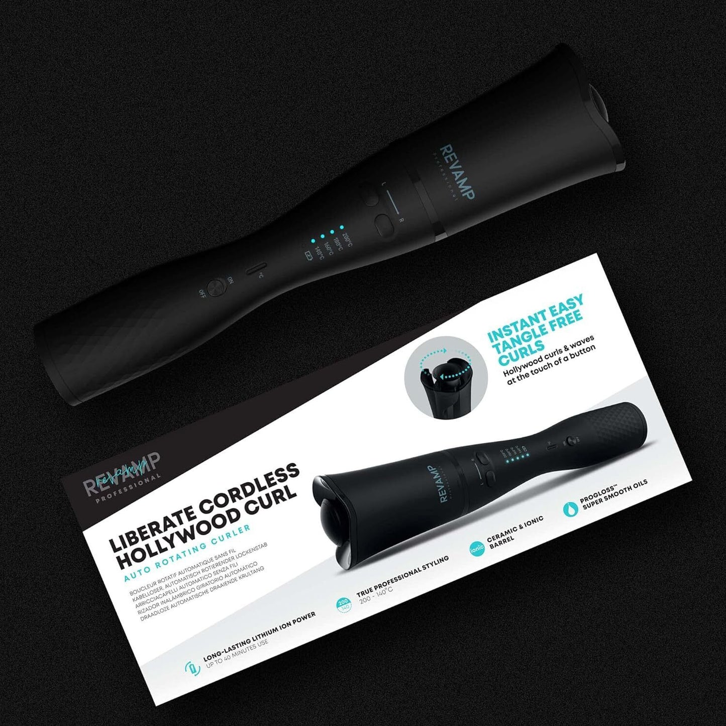 Revamp Progloss Liberate Cordless Hollywood Automatic Rotating Curler