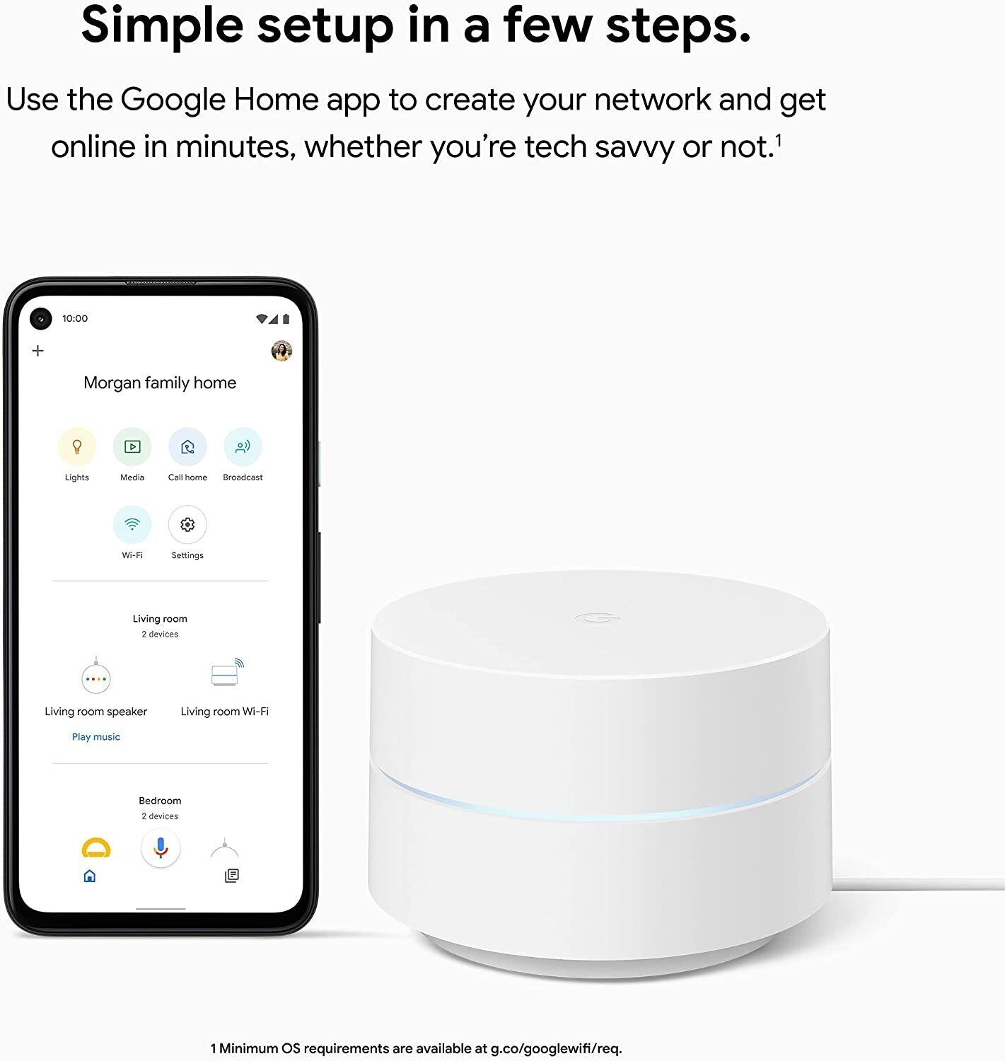 Google GA02430-GB Wi-Fi Mesh Network System Router Point - White