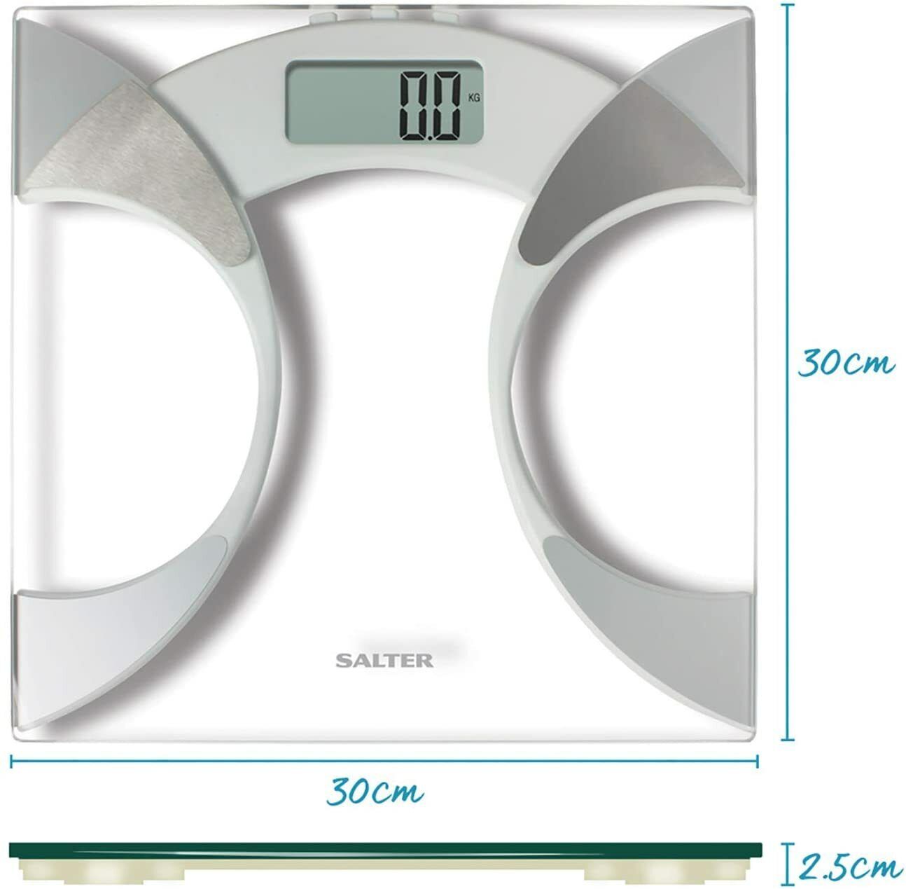 Salter 9141 Wh3r Glass Body Fat Analyser Bathroom Scale