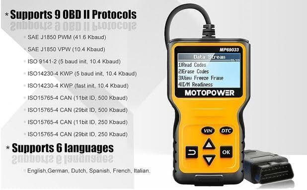 MOTOPOWER MP69033 OBD2 Scanner - Black/Yellow