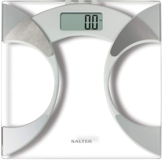 Salter 9141 Wh3r Glass Body Fat Analyser Bathroom Scale