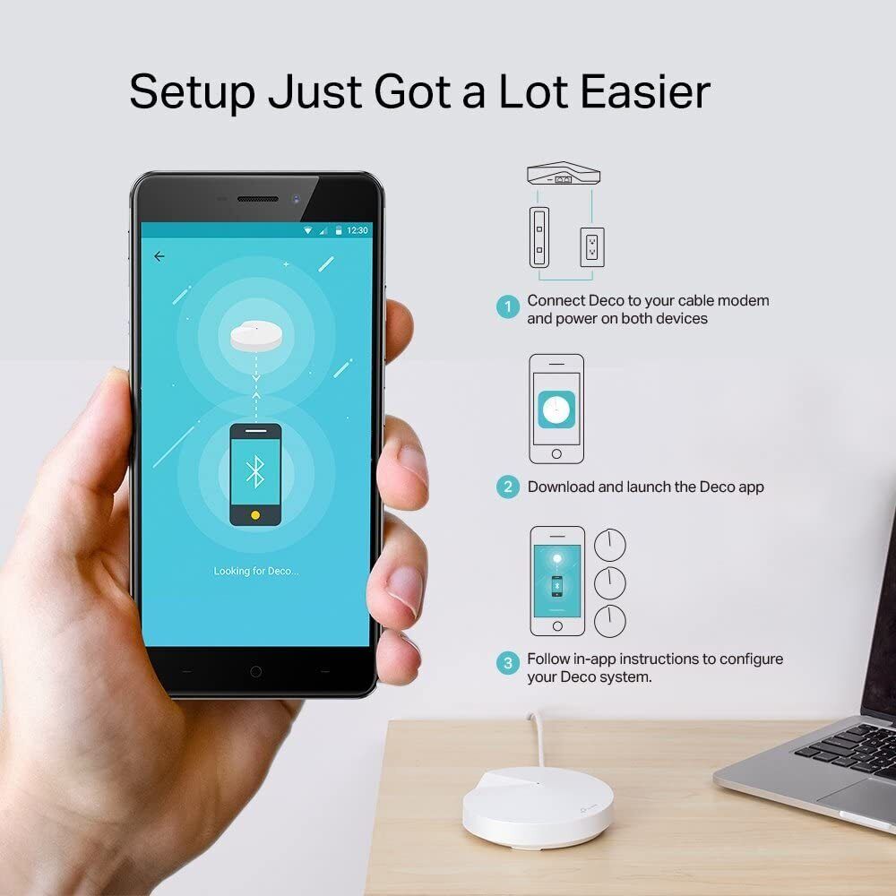 Tp-Link Deco AC2200 M9 Plus Smart Home Mesh Wi-Fi System - White (Pack of 3)