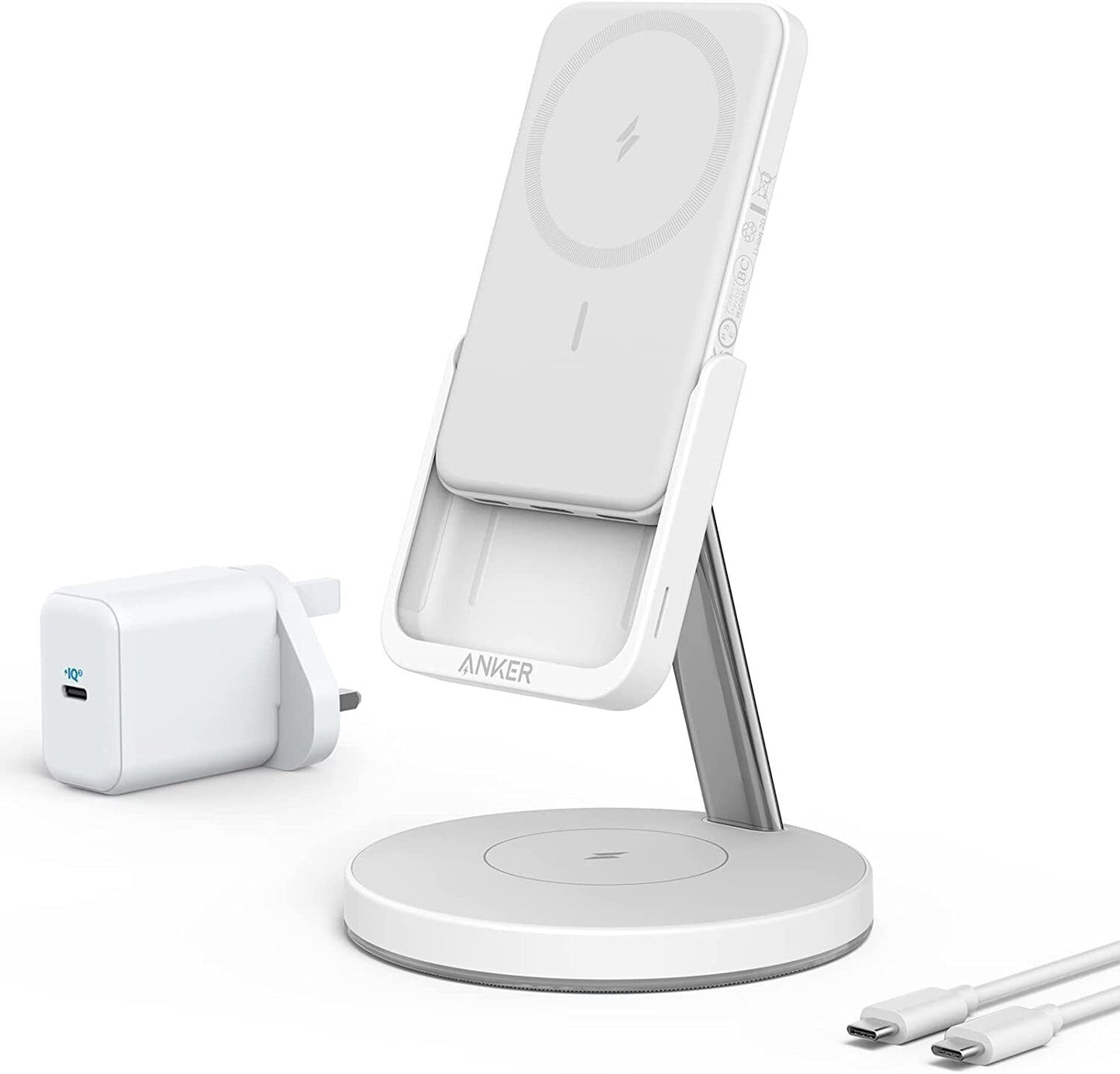 Anker 5000mAh Magnetic Wireless Charger - White (B25A7221)