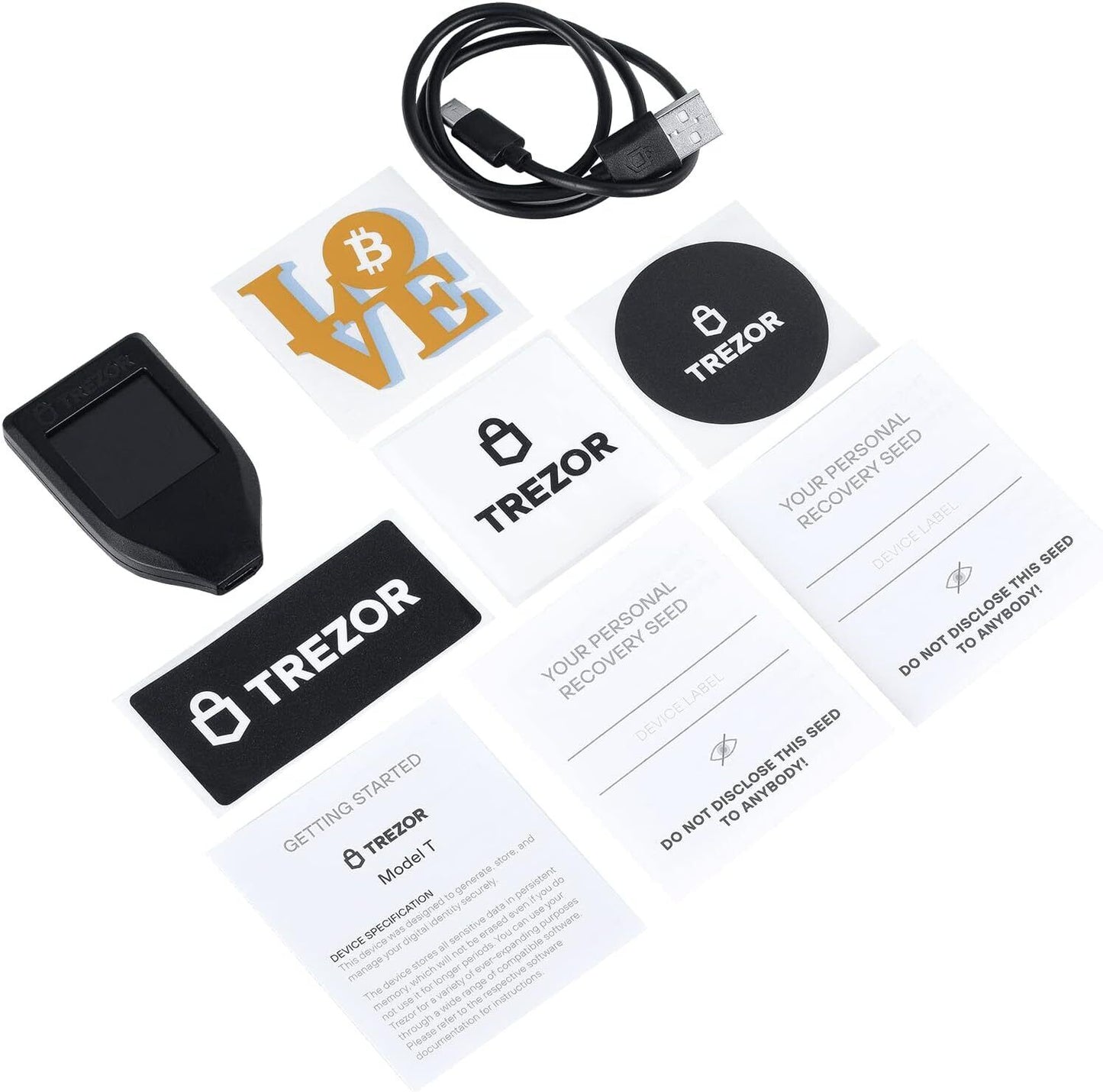 Trezor Model T - Advanced Crypto Hardware Wallet with LCD Touchscreen, Secure Bi