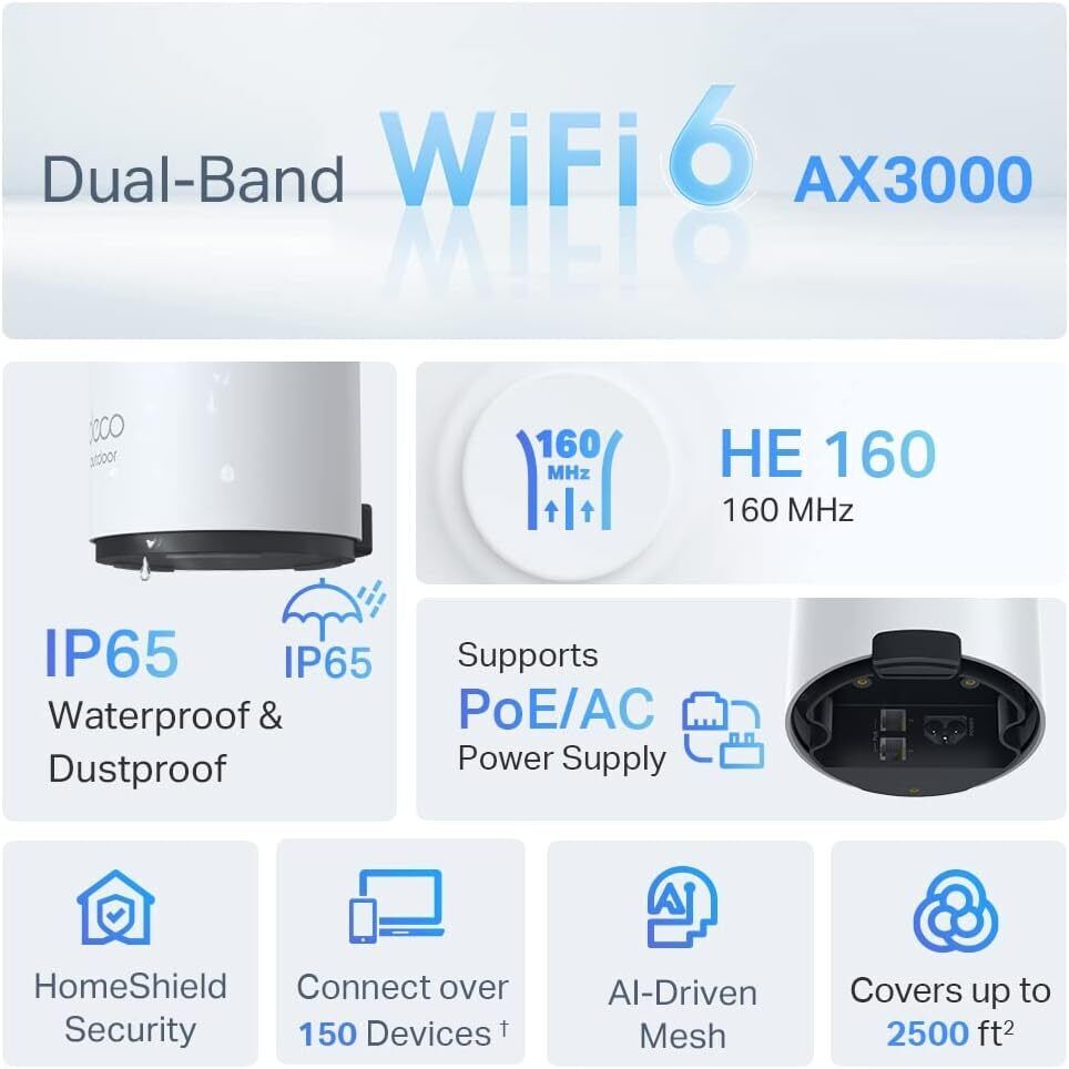 TP-LINK DECO X50 AX3000 Mesh Wi-Fi 6 Router - DECO X50-OUTDOOR