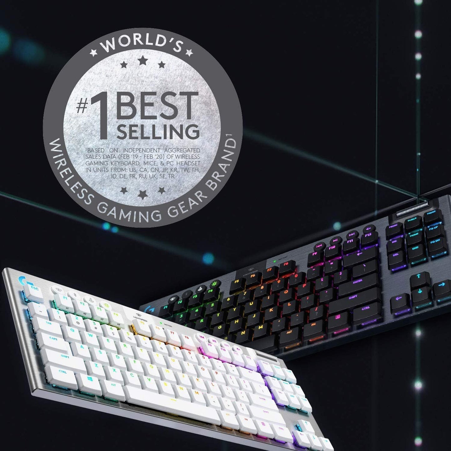 Logitech G915 TKL Wireless Gaming Tactile Keyboard, UK English (Qwerty) - Carbon