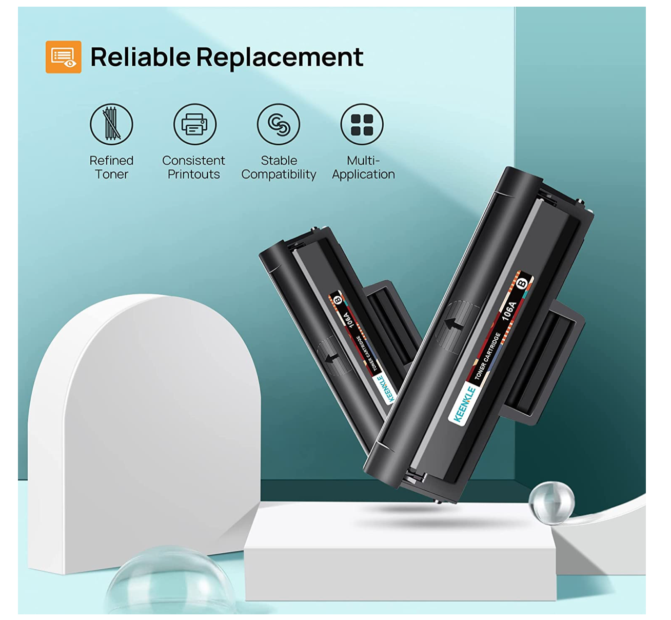 Cool Toner 106A W1106A Compatible Toner Cartridge Replacement for HP box of 2